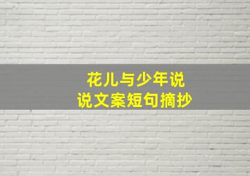 花儿与少年说说文案短句摘抄