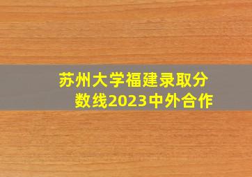 苏州大学福建录取分数线2023中外合作