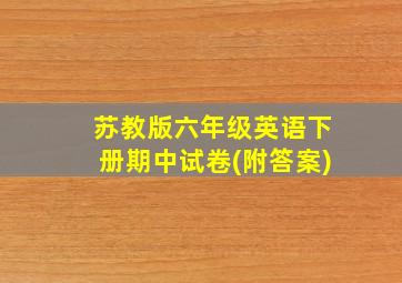 苏教版六年级英语下册期中试卷(附答案)