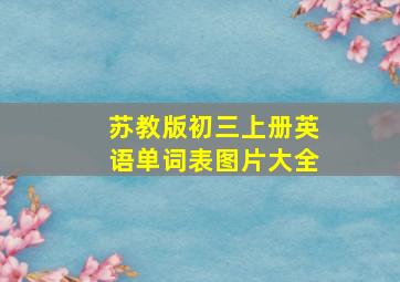 苏教版初三上册英语单词表图片大全