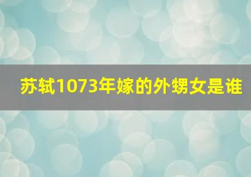 苏轼1073年嫁的外甥女是谁