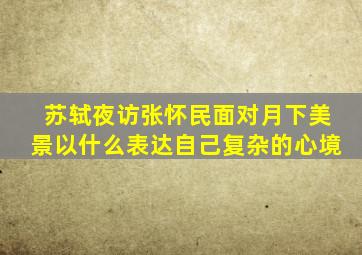 苏轼夜访张怀民面对月下美景以什么表达自己复杂的心境