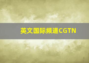 英文国际频道CGTN