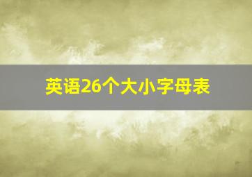 英语26个大小字母表