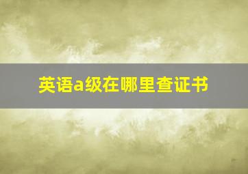 英语a级在哪里查证书