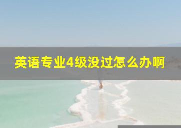 英语专业4级没过怎么办啊