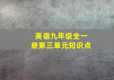 英语九年级全一册第三单元知识点