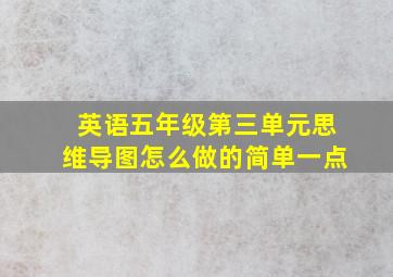 英语五年级第三单元思维导图怎么做的简单一点