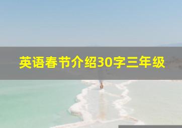 英语春节介绍30字三年级