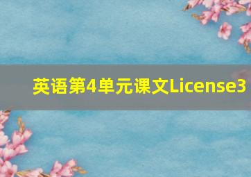 英语第4单元课文License3