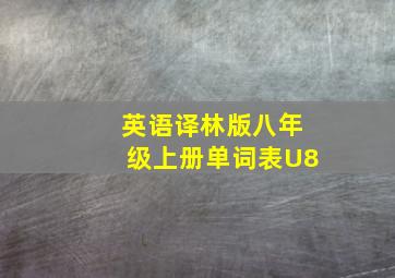 英语译林版八年级上册单词表U8