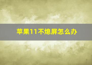 苹果11不熄屏怎么办