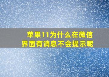 苹果11为什么在微信界面有消息不会提示呢