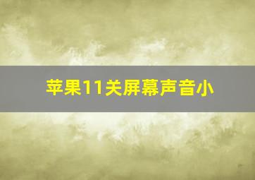 苹果11关屏幕声音小