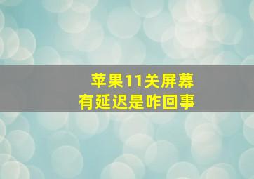 苹果11关屏幕有延迟是咋回事