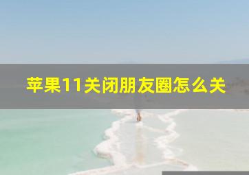 苹果11关闭朋友圈怎么关