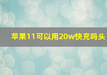 苹果11可以用20w快充吗头