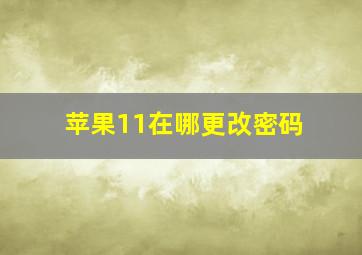 苹果11在哪更改密码