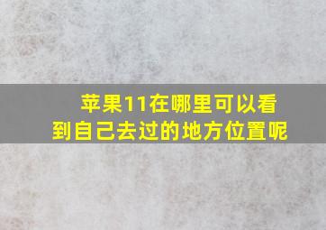 苹果11在哪里可以看到自己去过的地方位置呢