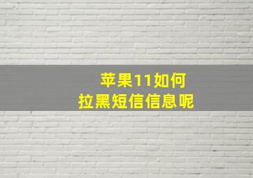 苹果11如何拉黑短信信息呢