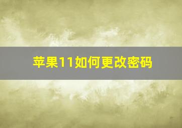 苹果11如何更改密码