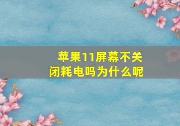 苹果11屏幕不关闭耗电吗为什么呢