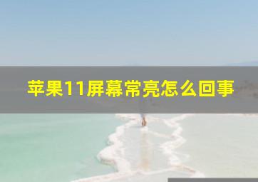 苹果11屏幕常亮怎么回事