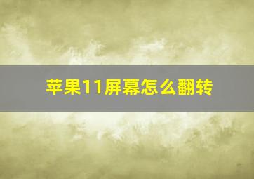 苹果11屏幕怎么翻转