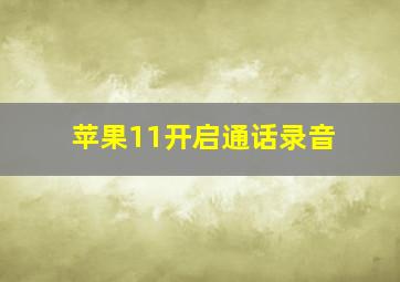 苹果11开启通话录音