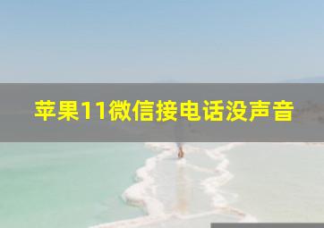 苹果11微信接电话没声音