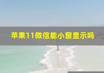 苹果11微信能小窗显示吗