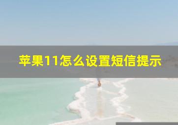 苹果11怎么设置短信提示