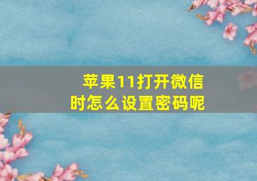 苹果11打开微信时怎么设置密码呢