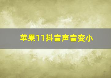 苹果11抖音声音变小