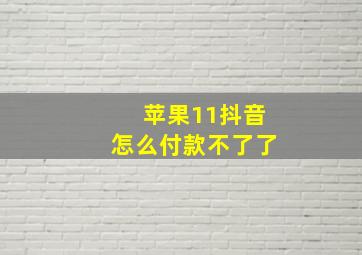 苹果11抖音怎么付款不了了