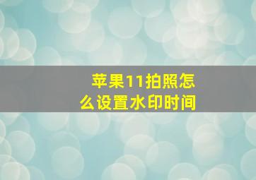 苹果11拍照怎么设置水印时间