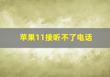 苹果11接听不了电话