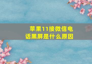 苹果11接微信电话黑屏是什么原因