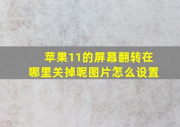 苹果11的屏幕翻转在哪里关掉呢图片怎么设置