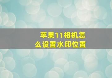 苹果11相机怎么设置水印位置