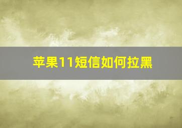 苹果11短信如何拉黑