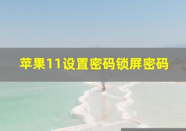 苹果11设置密码锁屏密码