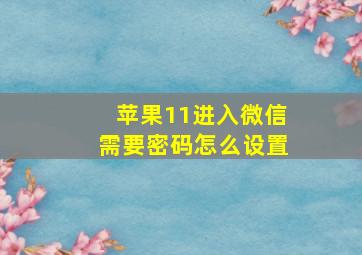 苹果11进入微信需要密码怎么设置