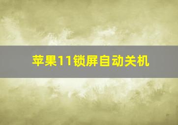 苹果11锁屏自动关机