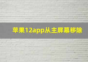 苹果12app从主屏幕移除