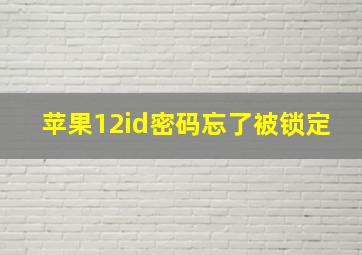 苹果12id密码忘了被锁定