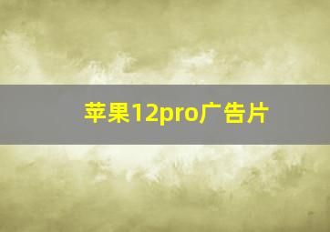 苹果12pro广告片