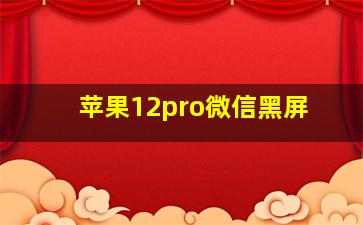 苹果12pro微信黑屏