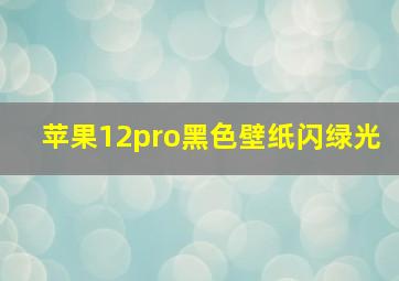 苹果12pro黑色壁纸闪绿光