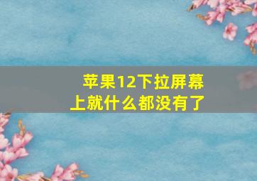 苹果12下拉屏幕上就什么都没有了